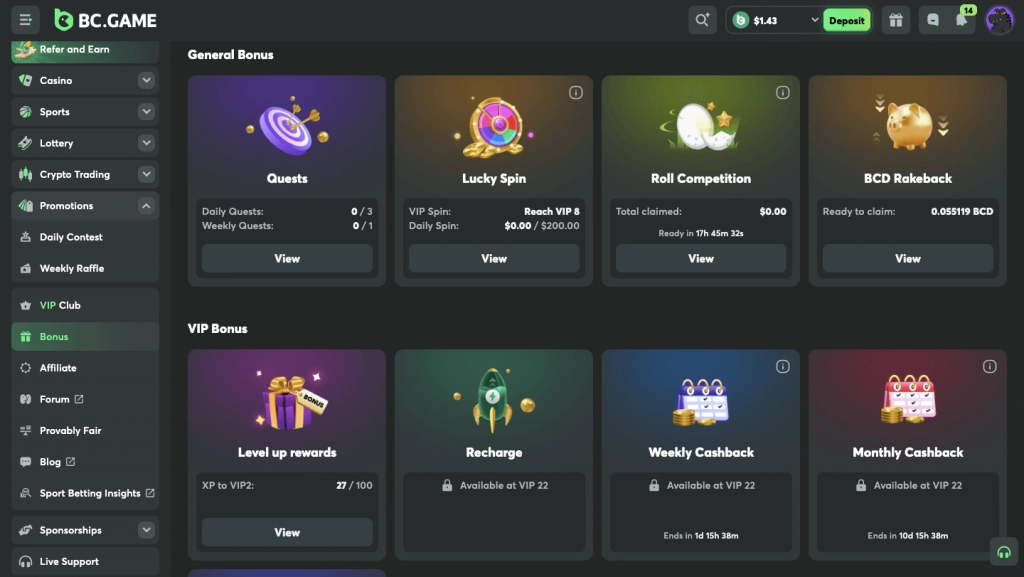other bc.game bonuses