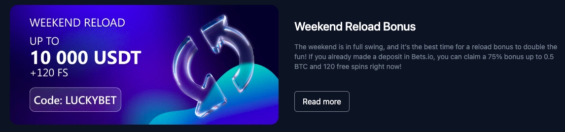 bets.io bonus weekend reload
