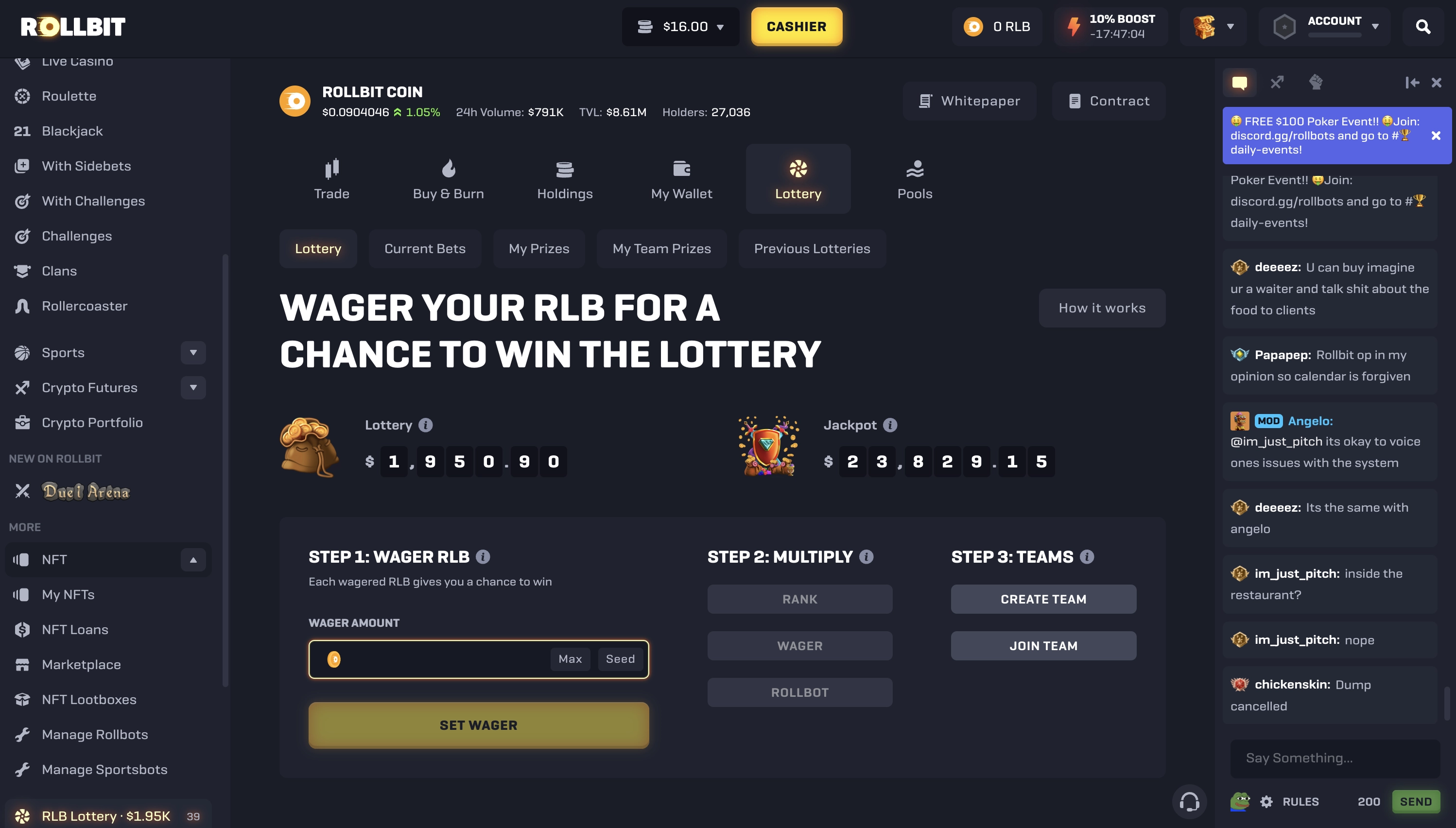rollbit lottery