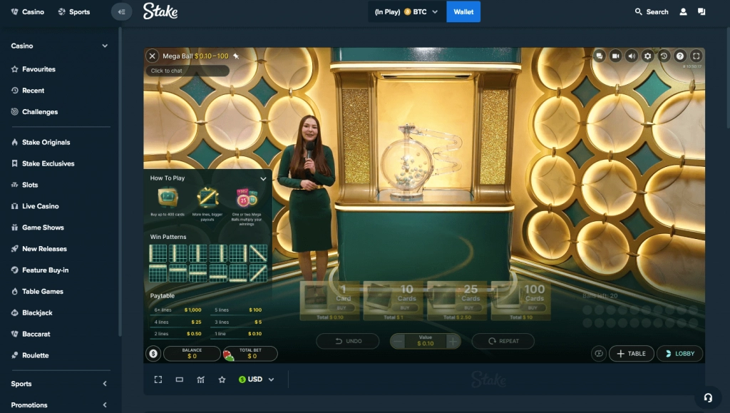 Stake Casino Mega Ball Bingo