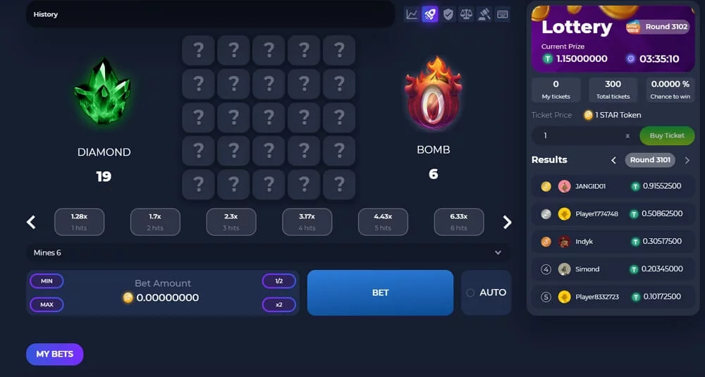 starbets mining game