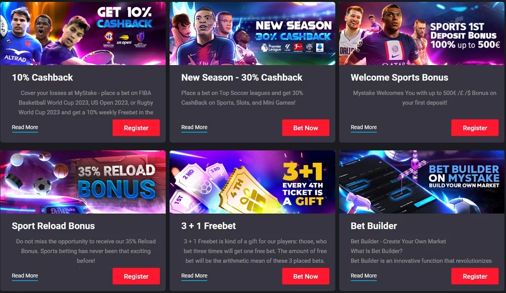 MyStake sports bonuses