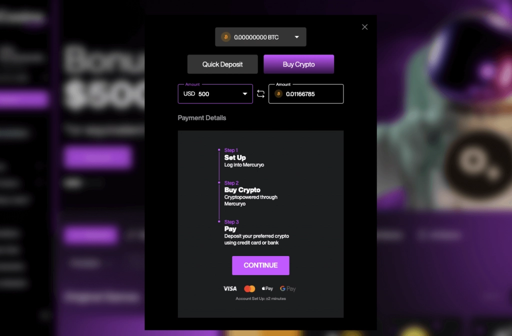 JustCasino crypto exchange
