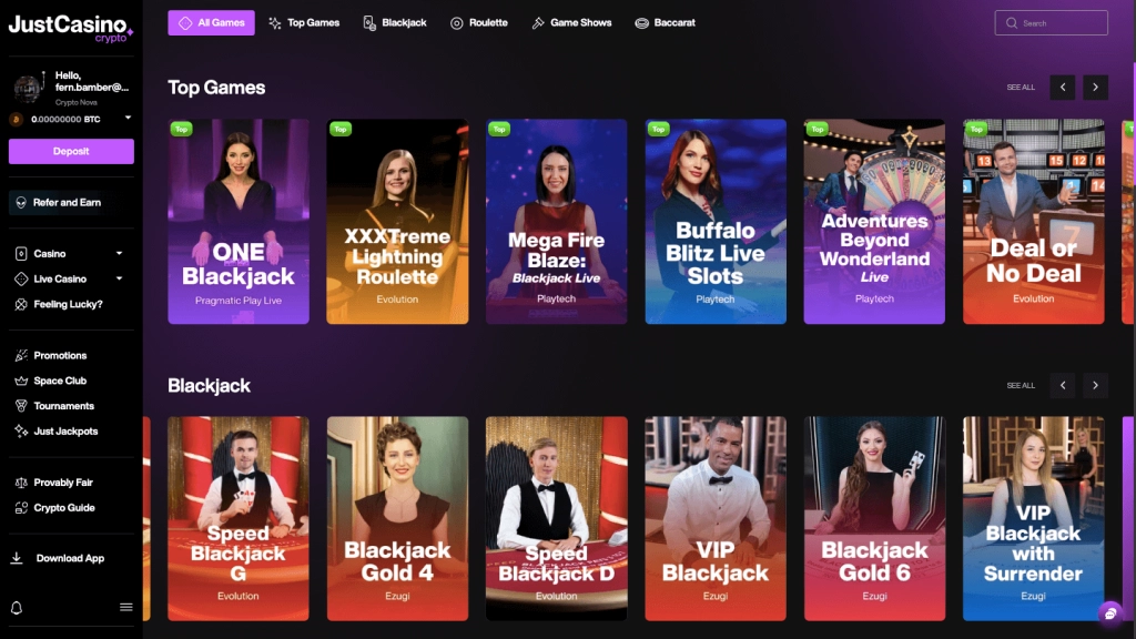 JustCasino Live Games