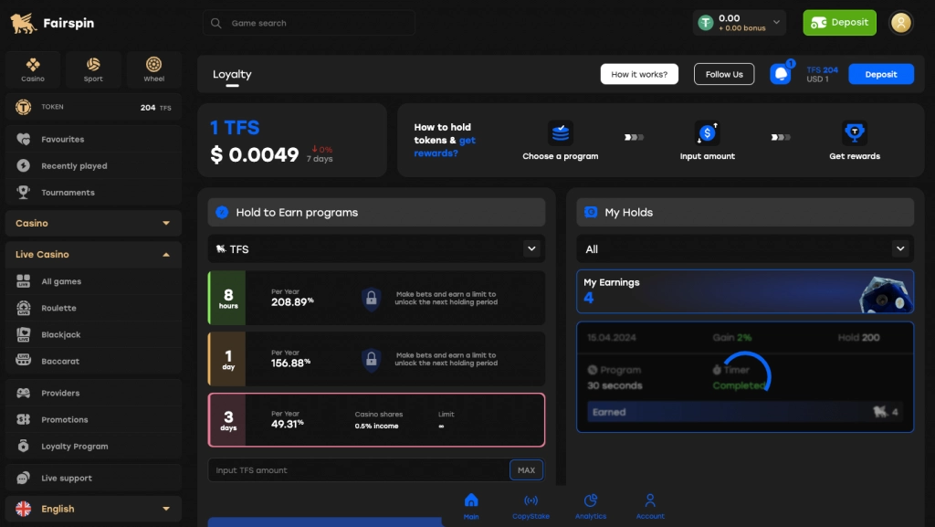 fairspin play to earn bonus