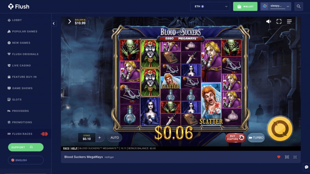 flush slots blood suckers