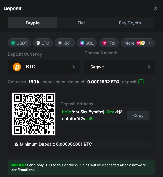 bc.game minimum deposit bitcoin