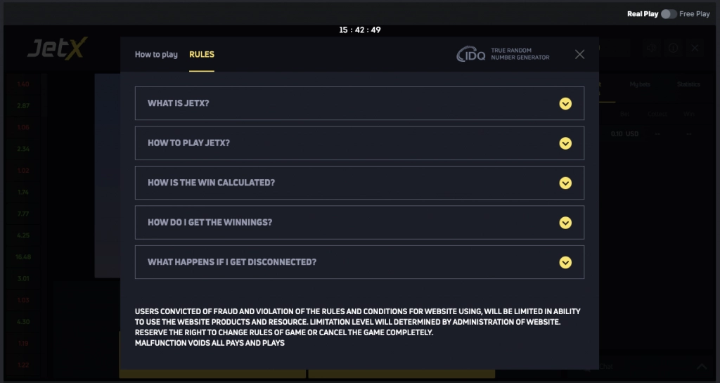 jetx game rules