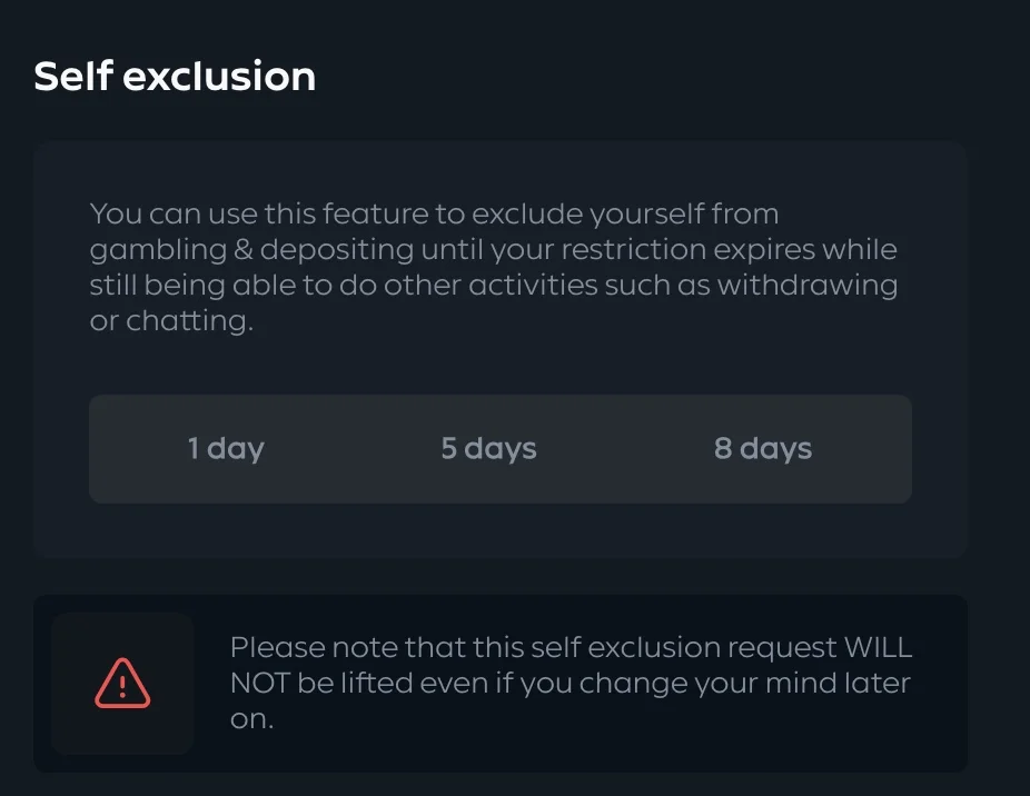 gamdom self exclusion